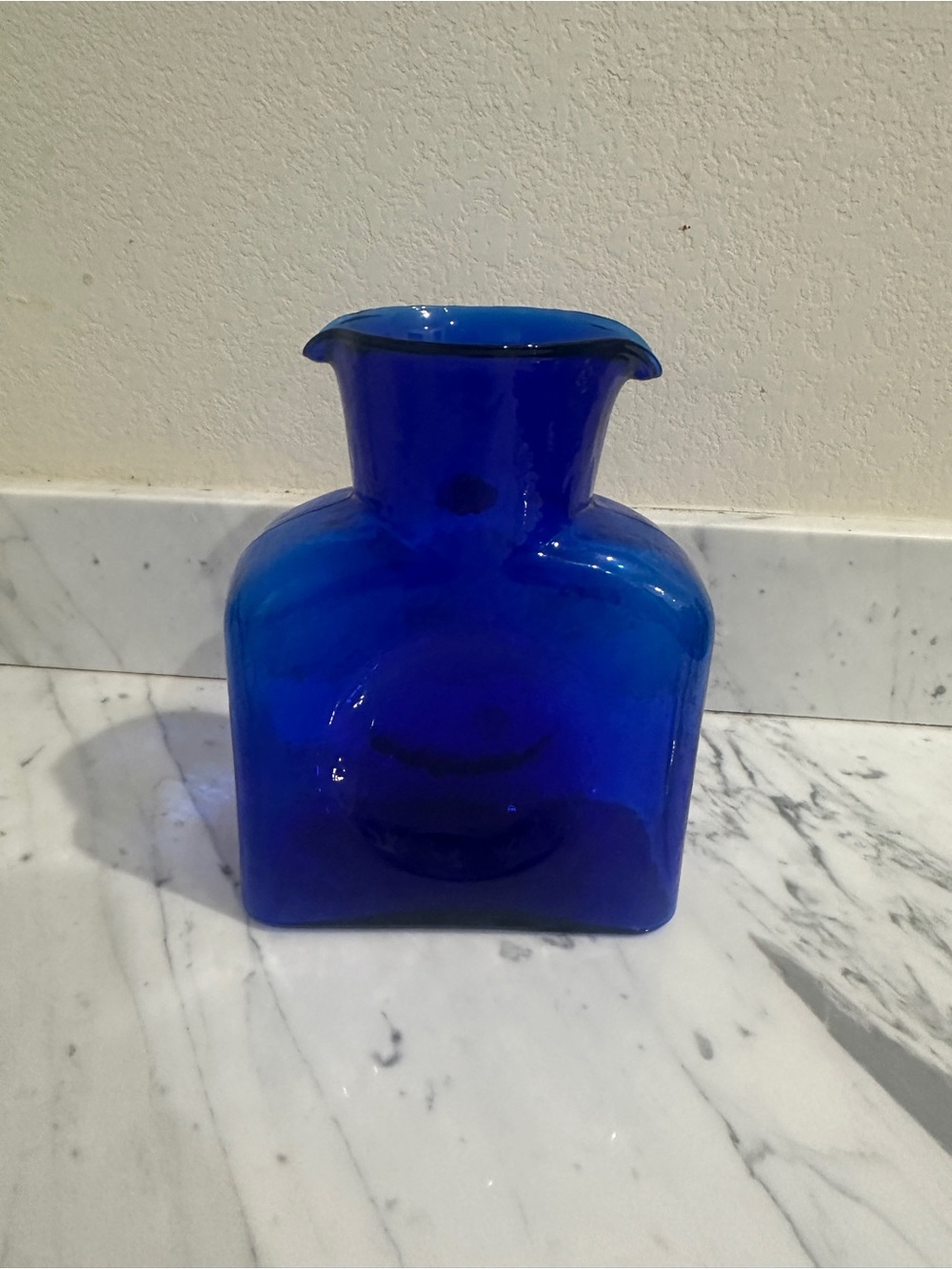 Hand-Blown Cobalt Blue Glass Vase - Brand Unspecified